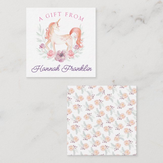 Personlig Unicorn Gift Märkre Tilläggskort (Fram/baksida)