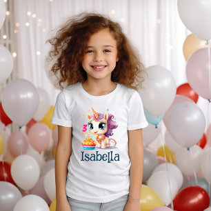 Personlig Unicorn Girl Födelsedagsfest T Shirt