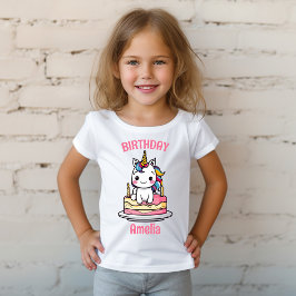 Personlig Unicorn Girl Födelsedagsfest T Shirt
