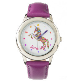 Personlig UNICORN Girls vaktar Lila Armbandsur