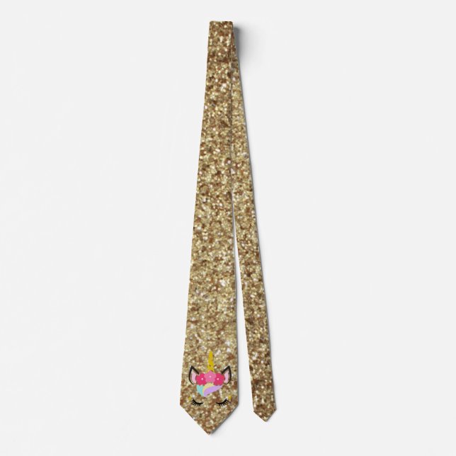 Personlig Unicorn Guld Manar Dress Tie Slips (Framsida)