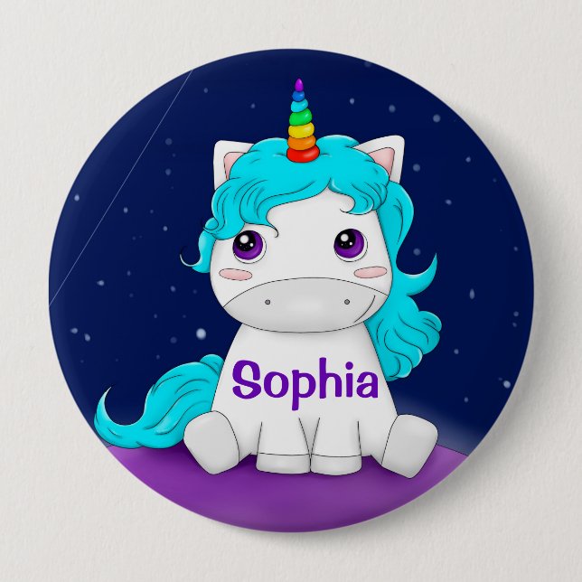 Personlig Unicorn Knapp (Framsida)