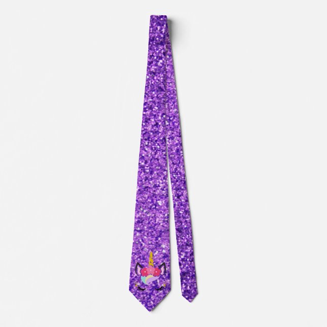Personlig Unicorn Lila Manar Dress Tie Slips (Framsida)