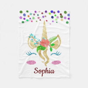 Personlig Unicorn med Pony Fleece Blanket