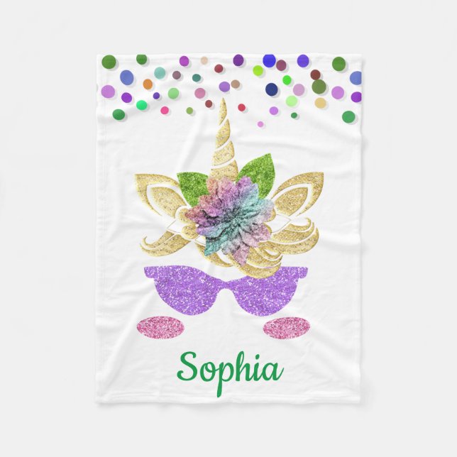 Personlig Unicorn med Pony Fleece Blanket (Framsidan)