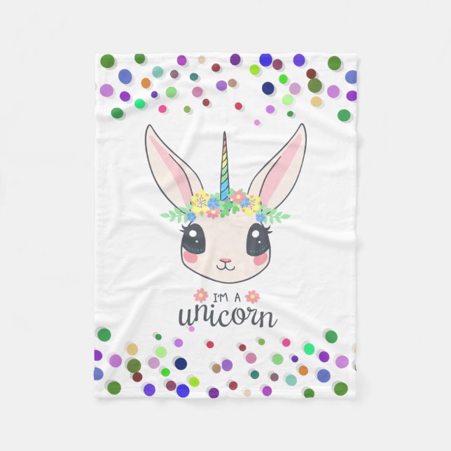 Personlig Unicorn med Pony Fleecefilt (Framsidan)