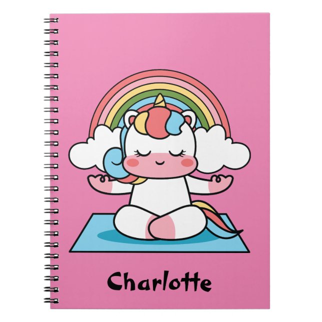 Personlig Unicorn Meditation Anteckningsbok (Framsidan)