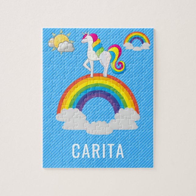 Personlig Unicorn Namn Puzzle Pussel (Vertikal)