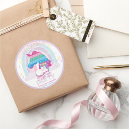 Personlig Unicorn Pop it Girl Birthday Runt Klistermärke