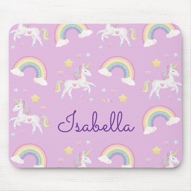 Personlig Unicorn Rainbow Gnistra Musmatta (Framsidan)