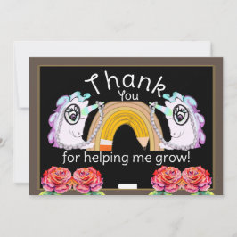 Personlig Unicorn Rainbow Teacher Tack Kort