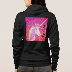 Personlig Unicorn Rosa Glitter T Shirt