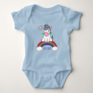 Personlig Unicorn Sitta on a Rainbow T Shirt