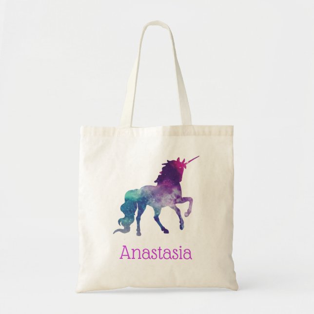 Personlig Unicorn Tote Bag Tygkasse (Framsidan)