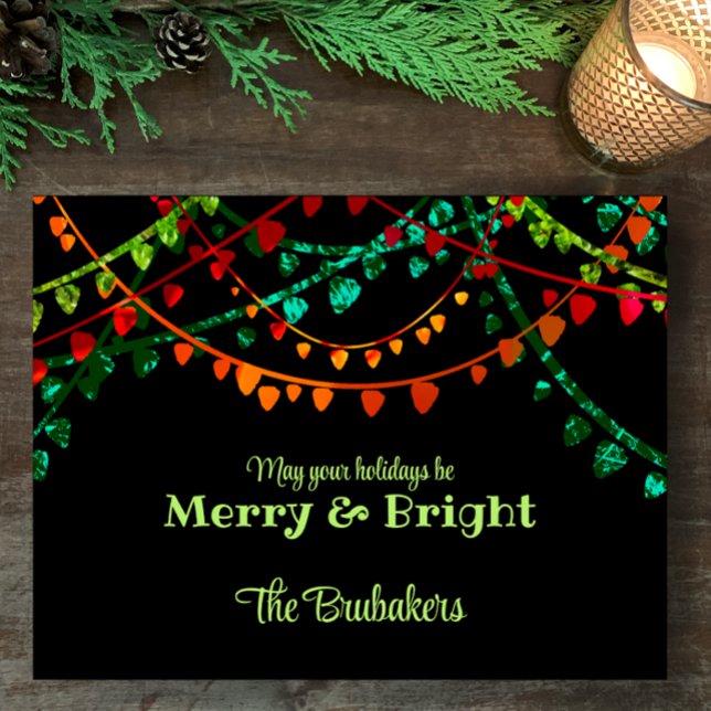 Personlig Unik färgad Ljus jul Helg Vykort (Customize this colorful, fun and creative Christmas light design postcard. Original art to share.)