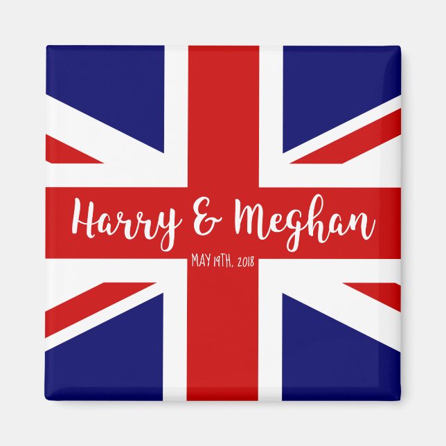 Personlig Union Jack | ROYAL BRÖLLOP Magnet (Framsidan)