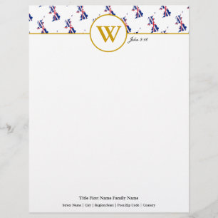 Personlig UNION JACK UK Karta Letterhead Brevhuvud