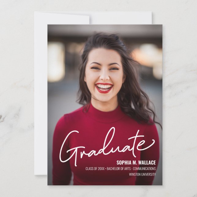 Personlig Universiteten Student med Photo Announ Meddelande (Framsida)