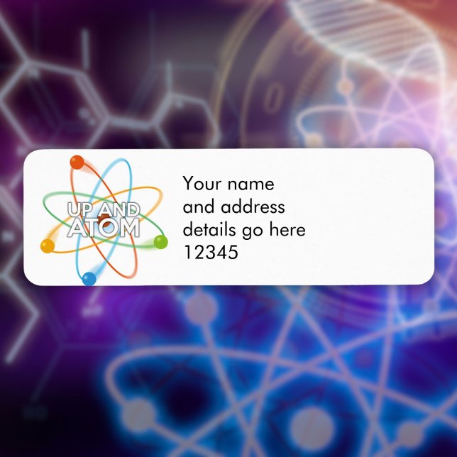 Personlig UP AND ATOM Vetenskapsadress Returadress Etikett (Personalized UP AND ATOM Science Address Label)