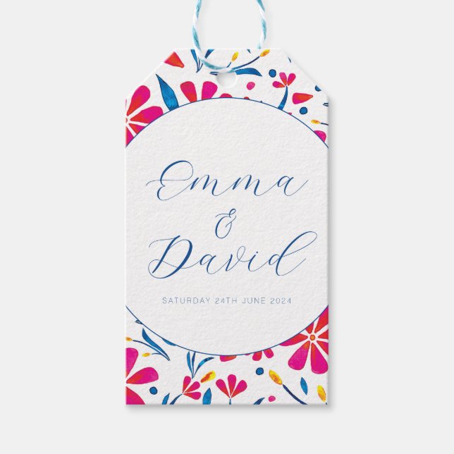 Personlig Uppmuntrande Blommig Mönster Presentetikett (Framsidan)