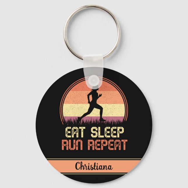 Personlig Upprepa Retro-Idrottsmannen i viloläge S Nyckelring (Framsida)