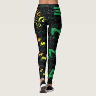 Personlig Upprepade namn 4-brev-laggningar Leggings