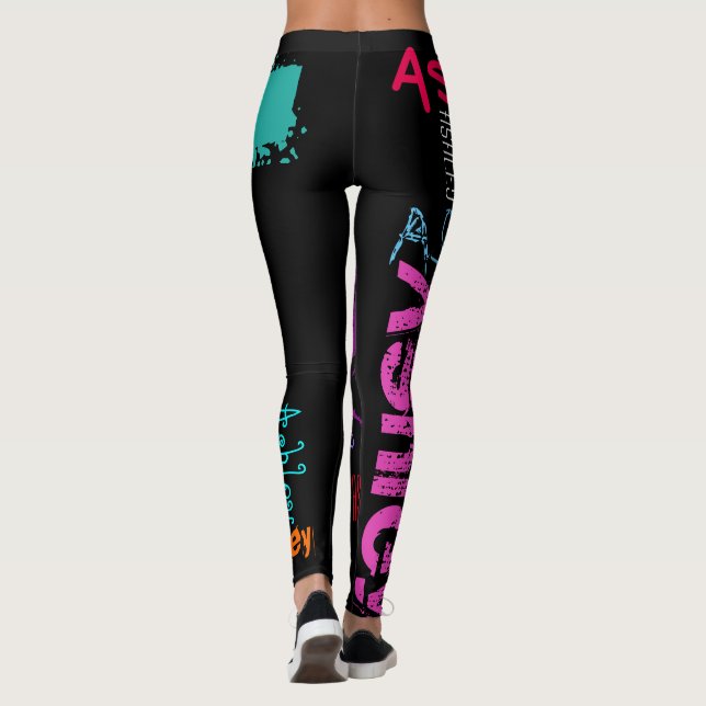 Personlig Upprepande namn 6 brev Leggings (Baksida)