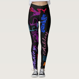 Personlig Upprepande namn 6 brev Leggings
