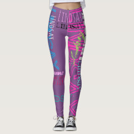 Personlig Upprepande namn 7 brev Leggings