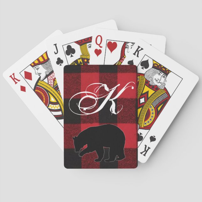 Personlig Uppspelningskort Red Buffalo Play Bear Casinokort (Baksidan)