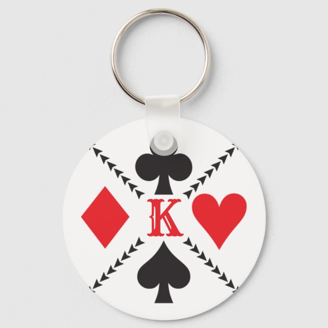 Personlig Uppspelningskortets Kostym-symbol Poker Nyckelring (Framsida)