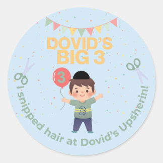 Personlig Upsherin-etikett Runt Klistermärke