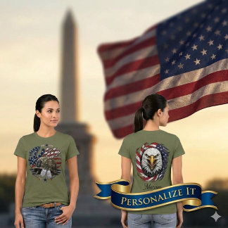 Personlig US Army fru Patriotisk T Shirt