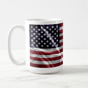 Personlig US Flagga Red White Rand Starry Blue Kaffemugg