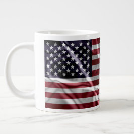 Personlig US Flagga Red, White Rand Stars Blue Jumbo Mugg