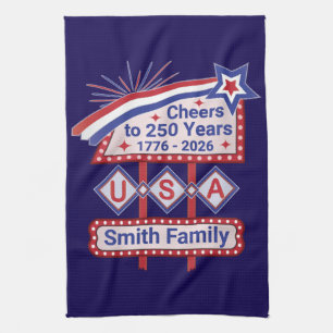 Personlig USA 250 – Patriotisk Retro-Markis Kökshandduk