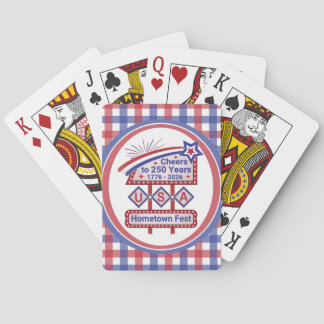 Personlig USA 250 – Patriotisk Retro Marquee Casinokort