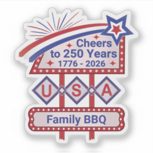 Personlig USA 250 – Patriotisk Retro Marquee Klistermärken