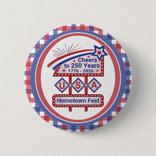 Personlig USA 250 – Patriotisk Retro Marquee Knapp