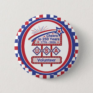 Personlig USA 250 – Patriotisk Retro Marquee Knapp