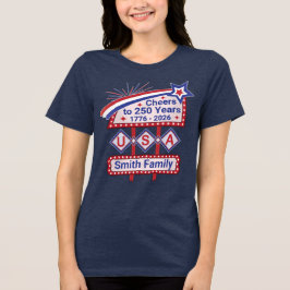 Personlig USA 250 – Patriotisk Retro Marquee T Shirt