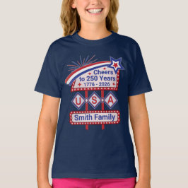 Personlig USA 250 – Patriotisk Retro Marquee T Shirt