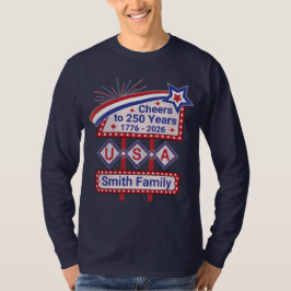 Personlig USA 250 – Patriotisk Retro Marquee T Shirt