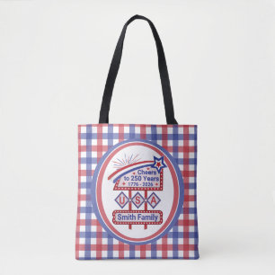 Personlig USA 250 – Patriotisk Retro Marquee Tygkasse