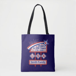 Personlig USA 250 – Patriotisk Retro Marquee Tygkasse