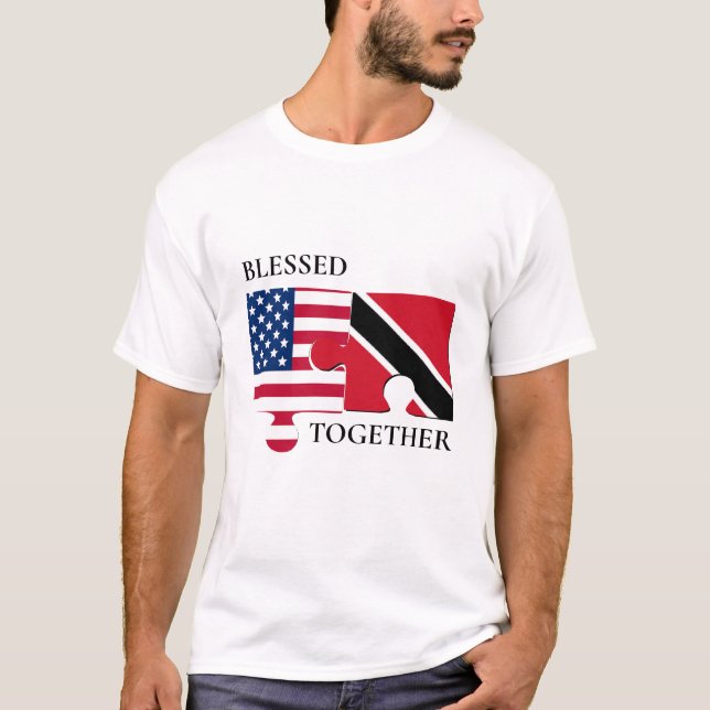 Personlig USA American Trinidad Flagga T Shirt (Framsida)