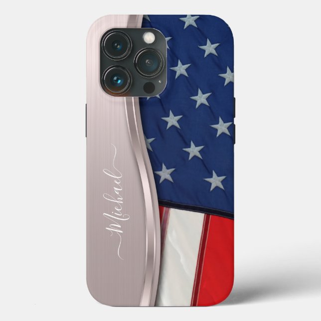 Personlig USA-flagg falsk roseguld metallvirvel (Baksida )