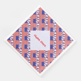 Personlig USA-flagg mosaik Pappersservett