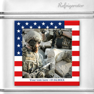 Personlig USA-flagg Patriot Fotomagnet Magnet