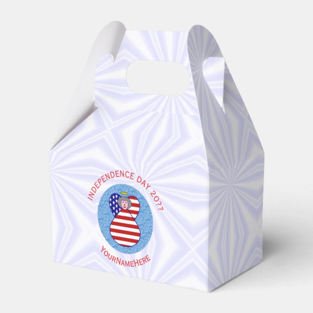 Personlig USA Flagga Ängel Farmor Gavel Presentaskar (Framsidan Sidan)